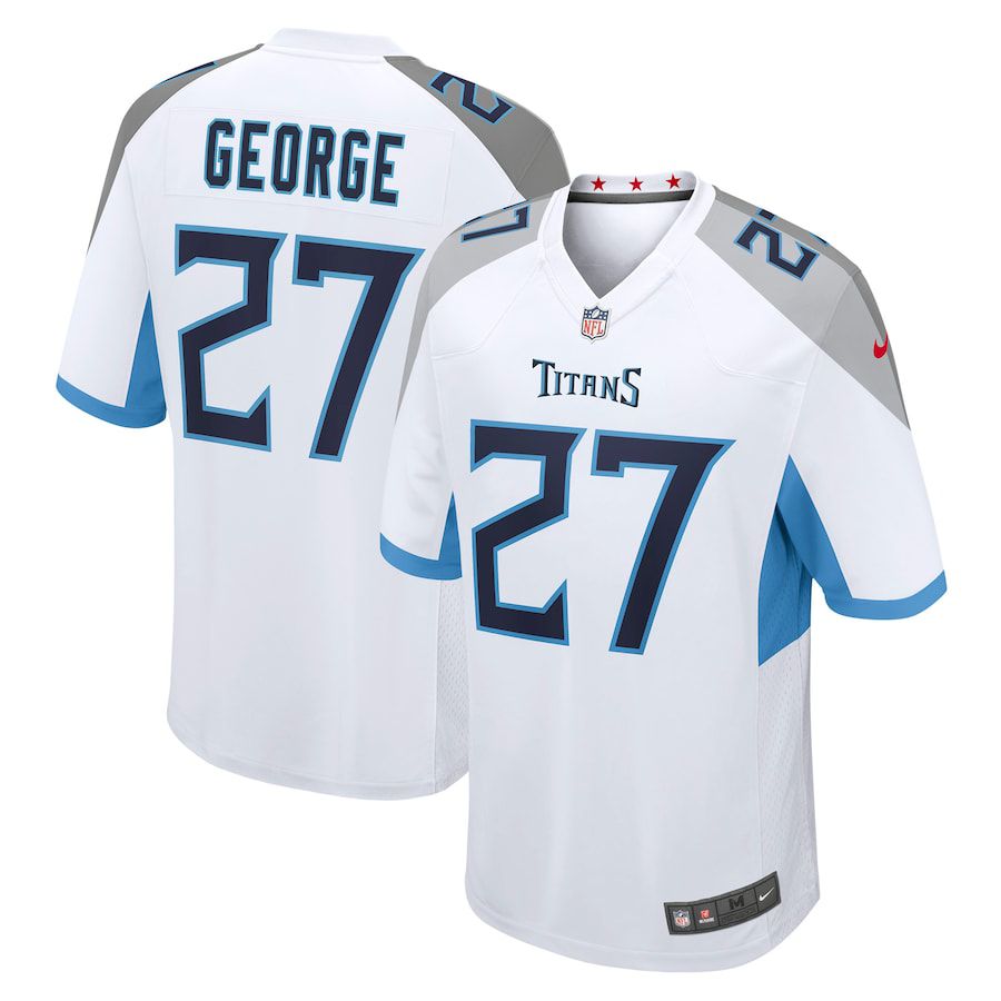 Men Tennessee Titans #27 Eddie George Nike White Retired Player Game NFL Jersey->tennessee titans->NFL Jersey